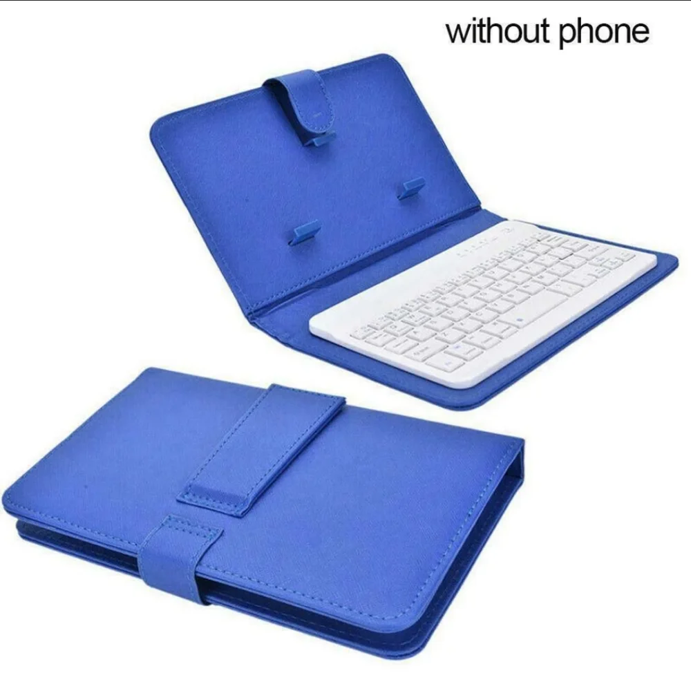 Mobile Bluetooth Wireless Keyboard PU Leather Protective Case for Smart Phones